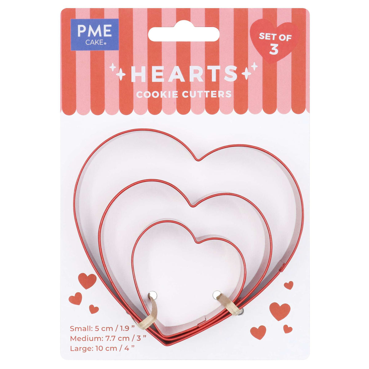 Valentijns Set van 3 Koekjesuitstekers - Harten