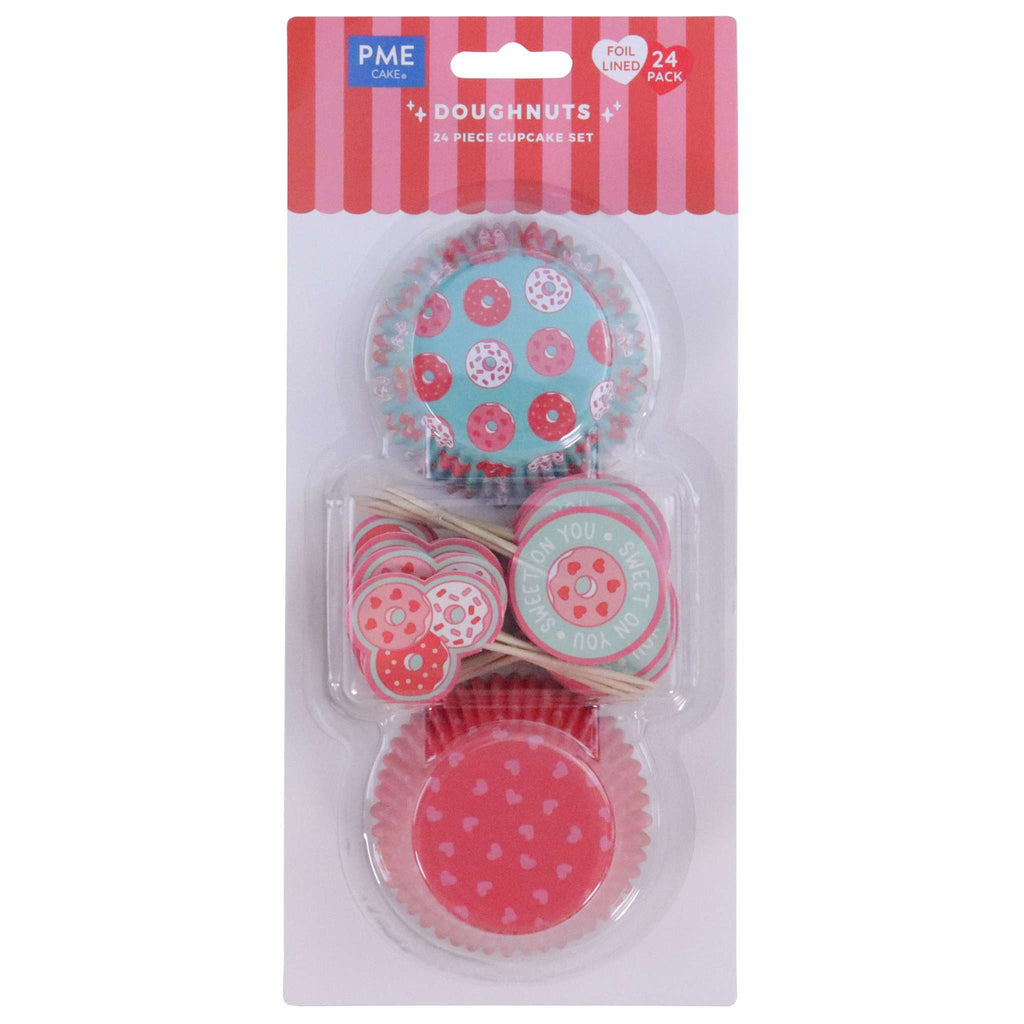 Valentijns Cupcake Vormpjes & Topper Set van 24 - Donuts