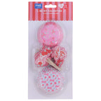 Valentinstag Bakförmchen & Cupcake Dekorationensset - Sei mein Valentinsdatum (24er-Set)