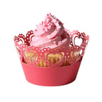Envolturas para Cupcakes de San Valentín - Encaje Vintage (12 piezas)