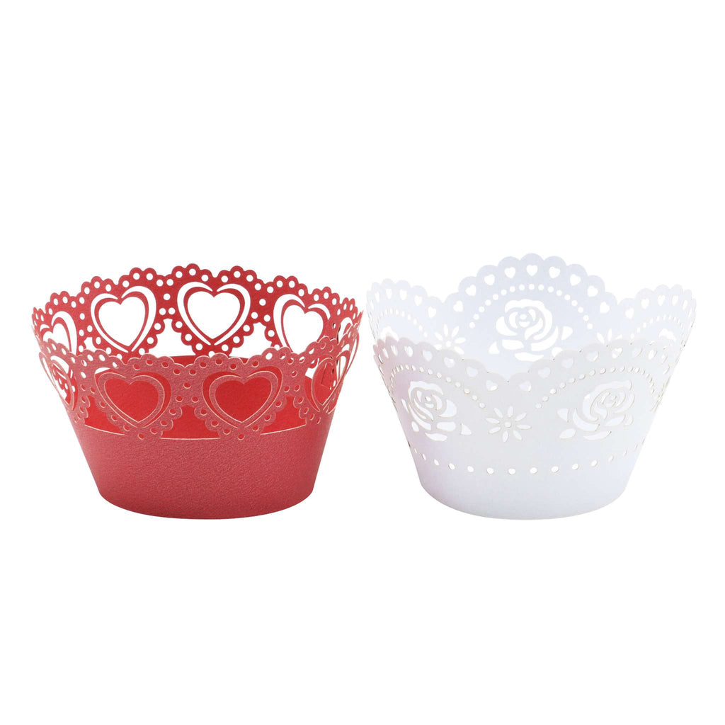 Envolturas para Cupcakes de San Valentín - Encaje Vintage (12 piezas)