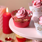 Envolturas para Cupcakes de San Valentín - Encaje Vintage (12 piezas)