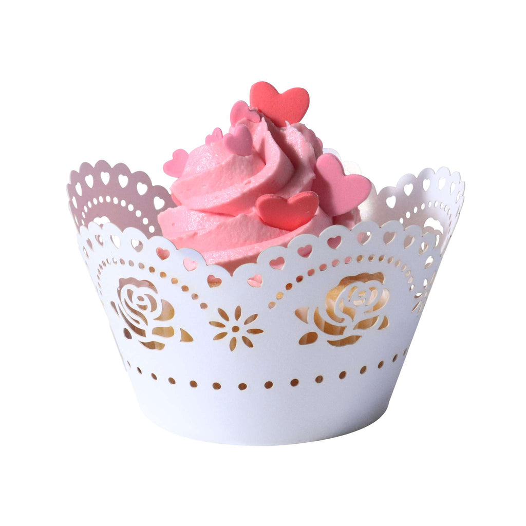 Envolturas para Cupcakes de San Valentín - Encaje Vintage (12 piezas)