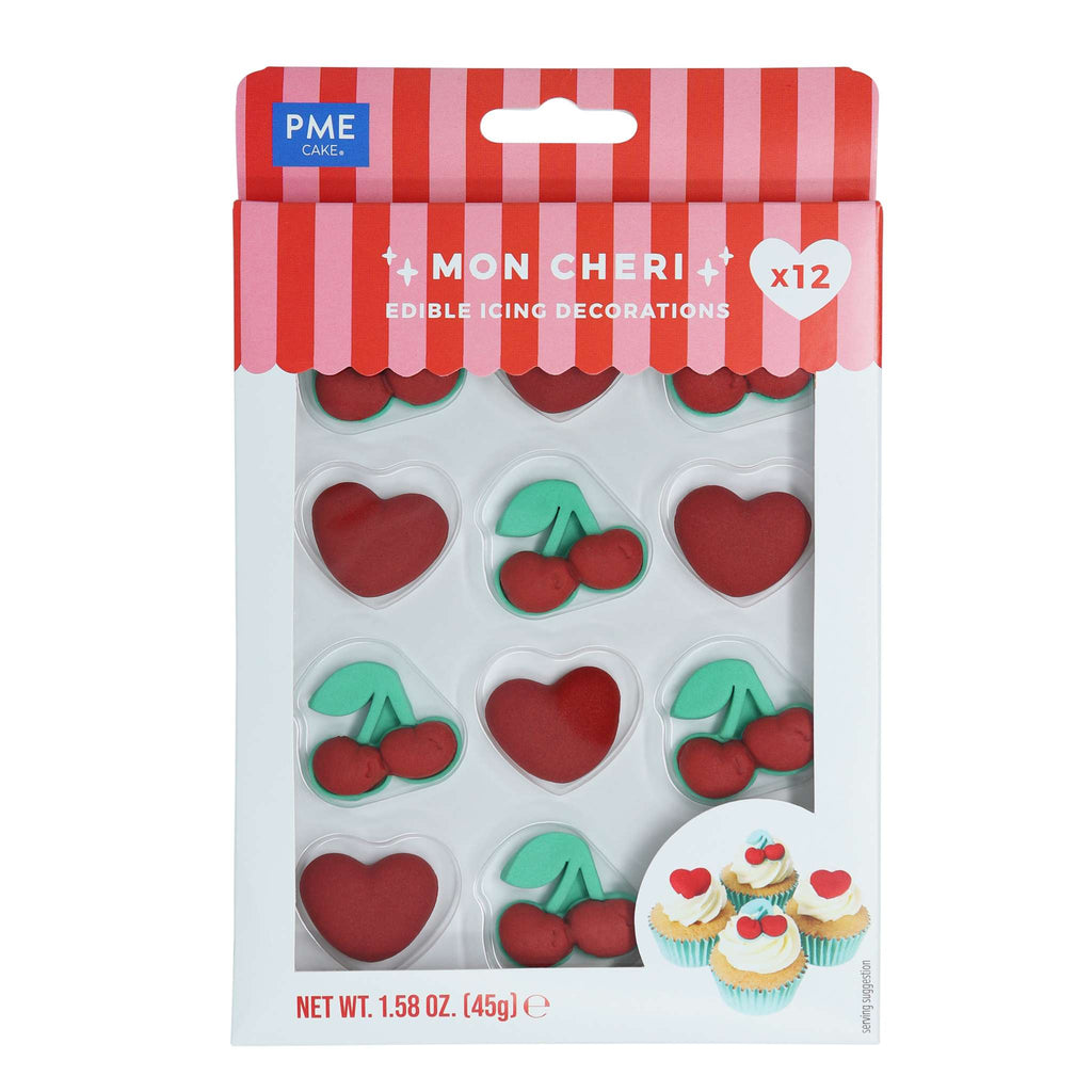 Décorations Comestibles en Sucre de la Saint-Valentin - Mon Chéri (12 pièces)
