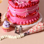 12 Manga Pasteleras Desechables de San Valentín - Cuadros de Cereza