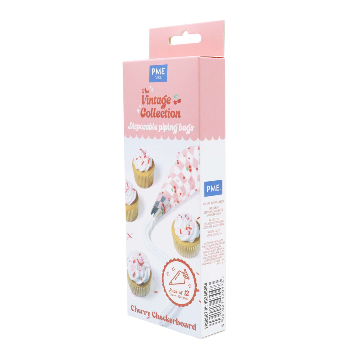 12 Manga Pasteleras Desechables de San Valentín - Cuadros de Cereza