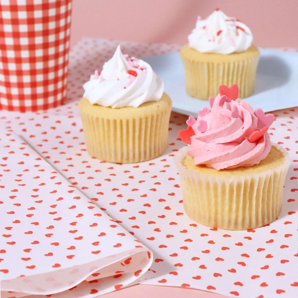 12 Bögen Backpapier für Valentinstagsleckereien - Liebesherzen