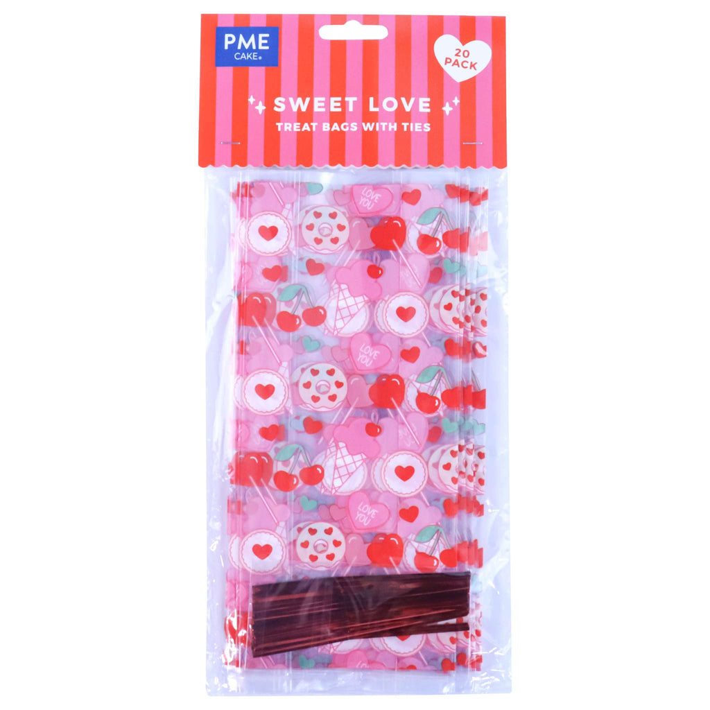20 Bolsas para Golosinas de fiestas de San Valentín - Dulce Amor (Rectangular)
