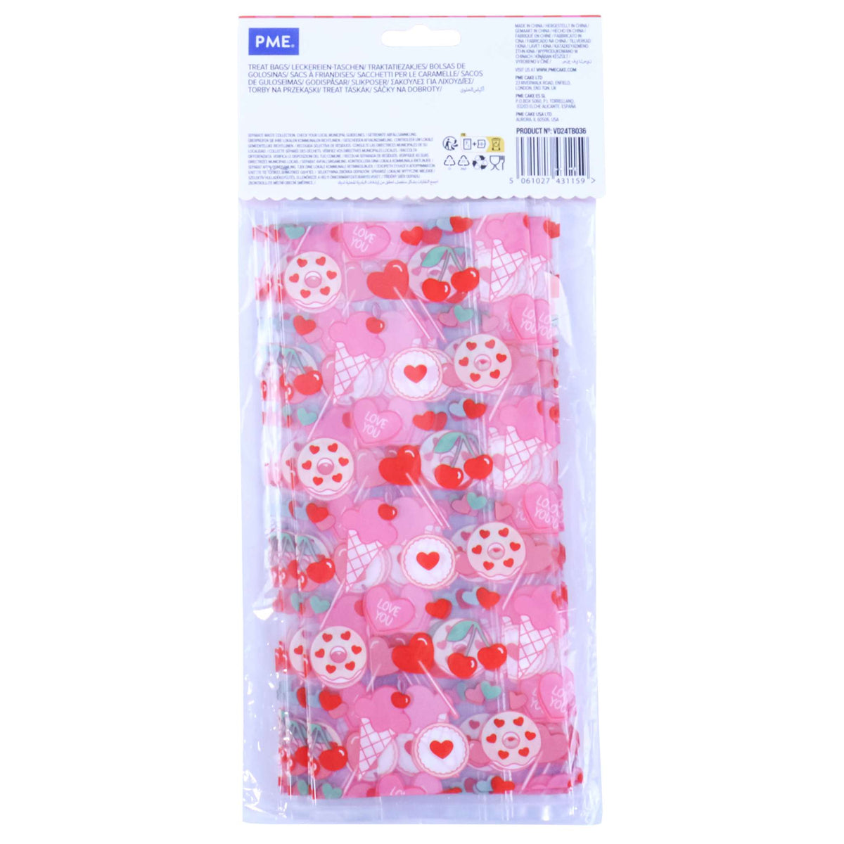Sweet Love Treat Bags With Ties Pk/20