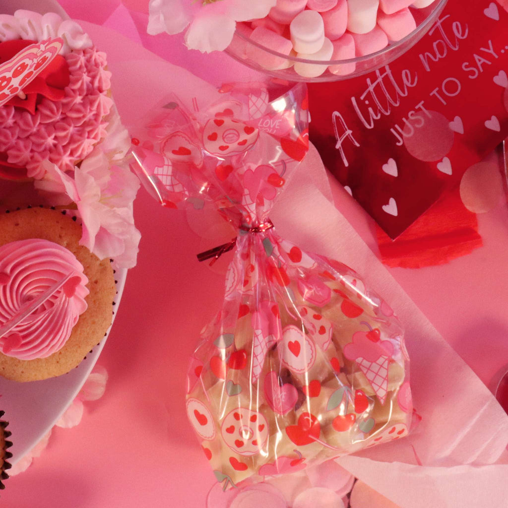 20 Bolsas para Golosinas de fiestas de San Valentín - Dulce Amor (Rectangular)