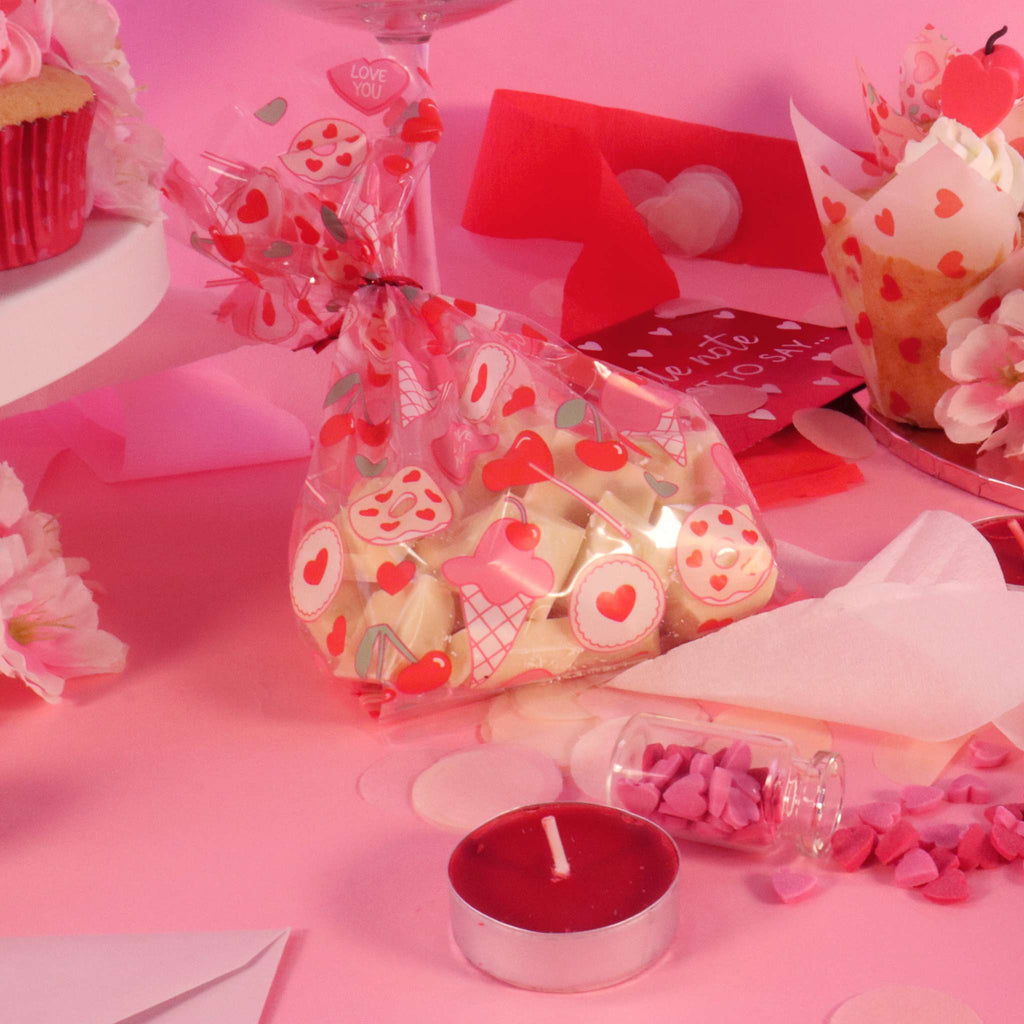 20 Bolsas para Golosinas de fiestas de San Valentín - Dulce Amor (Rectangular)