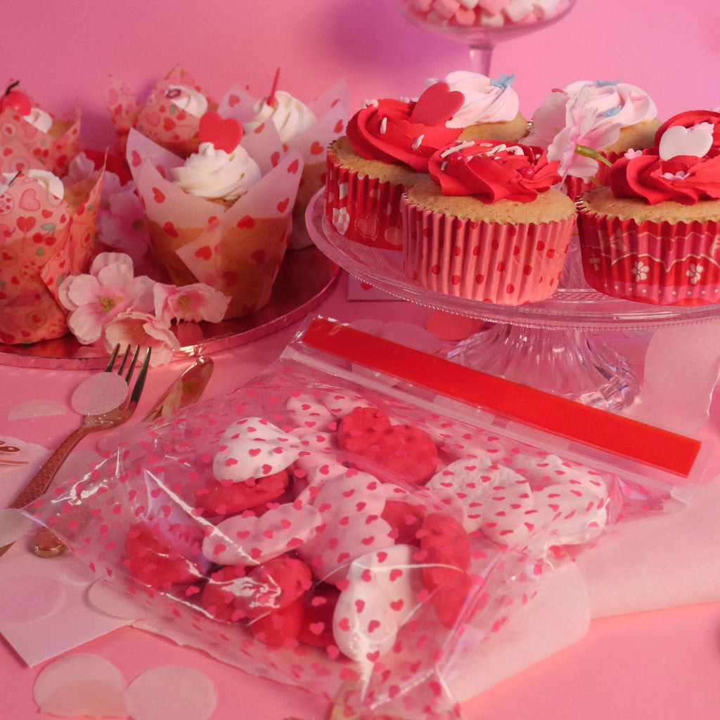 Valentinstag 20 Party-Tüten - Liebesherzen (Quadrat)