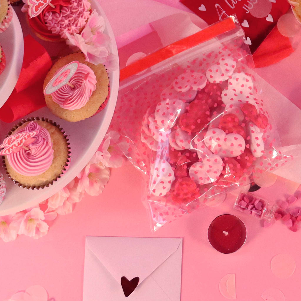 Valentinstag 20 Party-Tüten - Liebesherzen (Quadrat)