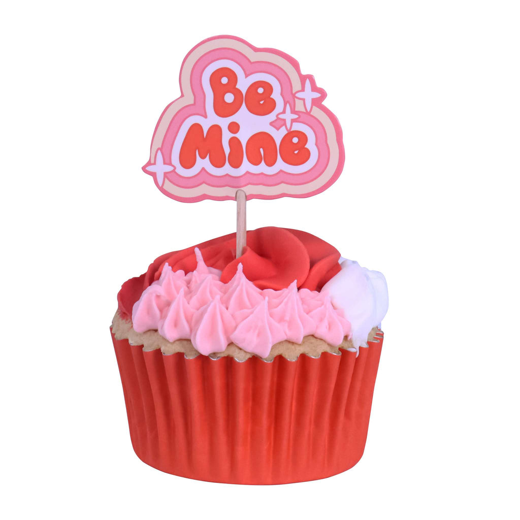 Toppers pour gâteaux Saint Valentin - Valentine Rétro (24 pièces)