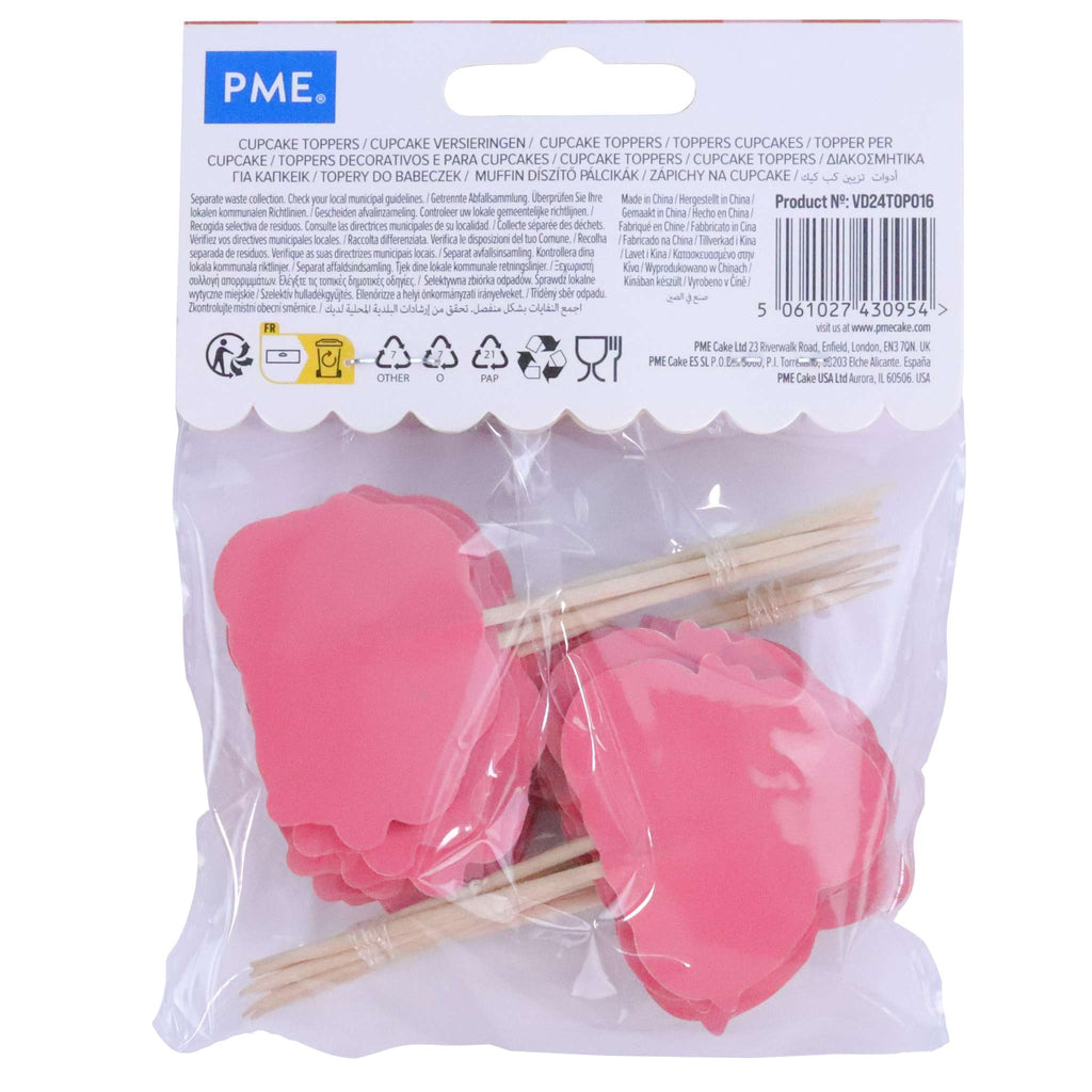 Toppers pour gâteaux Saint Valentin - Valentine Rétro (24 pièces)