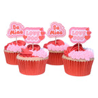 Toppers pour gâteaux Saint Valentin - Valentine Rétro (24 pièces)