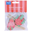 San Valentín Toppers para pasteles - Rosas de Amor (Set de 24)