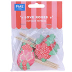 San Valentín Toppers para pasteles - Rosas de Amor (Set de 24)