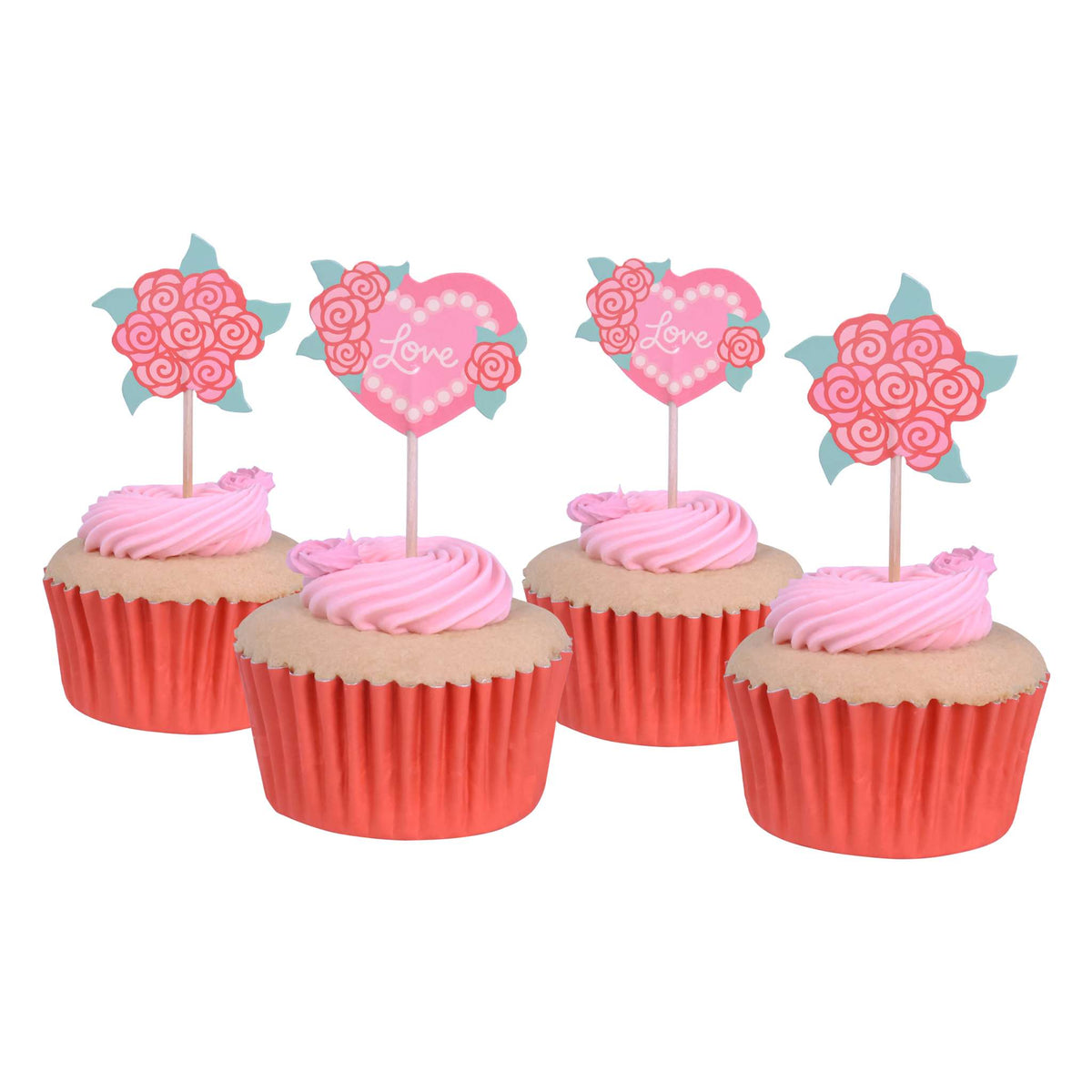 Love Roses Cupcake Toppers Pk/24