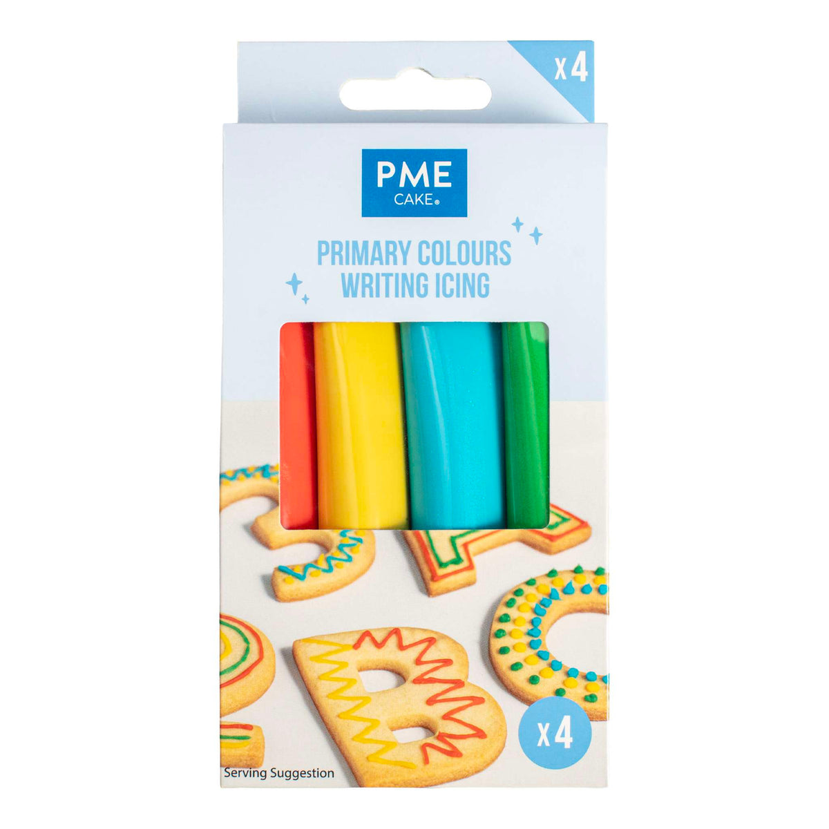 Primary Colours Writing Icing Pk/4 (80g / 2.82oz)